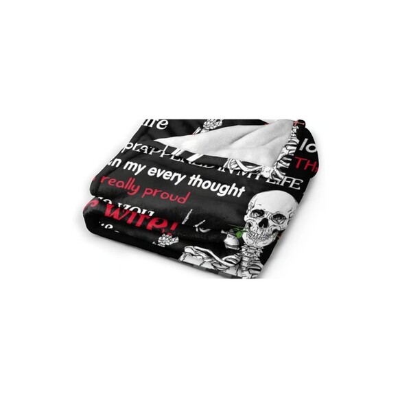 Plush Blanket Throw "Wife, Love, Gift"Lightweight Plush Fuzzy Cozy Soft Blankets - Picture 9 of 9